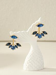 1pair Glamorous Zinc Alloy Rhinestone Decor Earring Jackets For Women For Gift - Multicolor - View 2