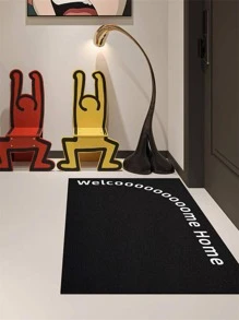1pc Letter Graphic Door Mat, Modern PVC Indoor Outdoor Rug For Home - Multicolor - View 2