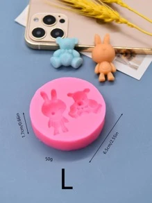 1入組卡通動物設計DIY矽膠現代矽膠模具 - 粉色 - 查看 5
