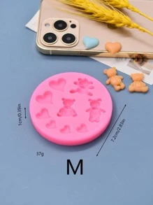 1入組卡通動物設計DIY矽膠現代矽膠模具 - 粉色 - 查看 4