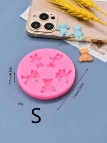 1入組卡通動物設計DIY矽膠現代矽膠模具 - 粉色 - 查看 3