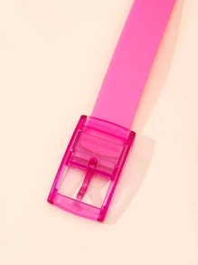 方形扣皮帶 - 玫紅色 - 查看 3