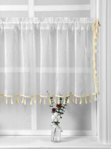1pc Tassel Trim Window Valance - Multicolor - View 4