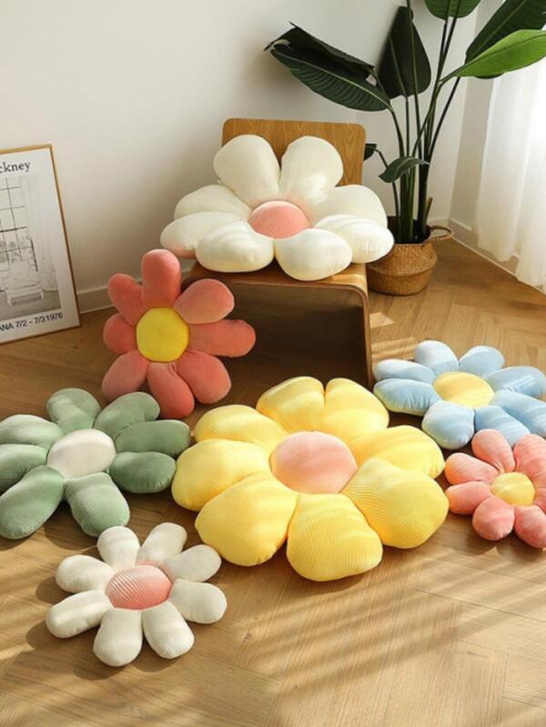 1pc Flower Design Decorative Pillow