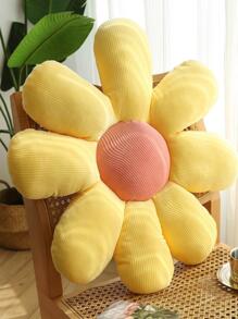1pc Flower Design Decorative Pillow - Yellow - View 11