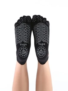 Đôi Vớ Kẹp Ngón Chân, Vớ Cổ Thấp Chống Trượt Cho Yoga Dance Pilates, Vớ Nữ - màu đen - Xem 4