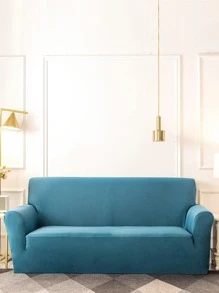 1pc Home Use Solid Milk Silk Fabric Elasticity Sofa Cover For Four Seasons Anti-Dirt Protection For Pets