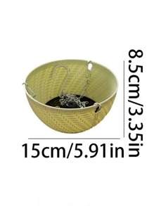 1pc Plastic Plant Hanger, Creative Textured Hanging Planter Basket For Indoor & Outdoor - Pink - View 6