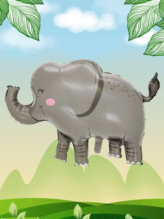 斑马、狮子、大象气球、生日派对装饰、动物气球