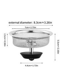 1pc Stainless Steel Drain Stopper - Silver - View 2