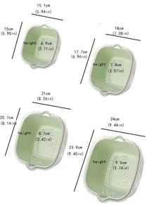 Double Layered Kitchen Multipurpose Strainer Basket For Fruits & Vegetables Washing & Draining, 4pcs Green Set - Green - View 2