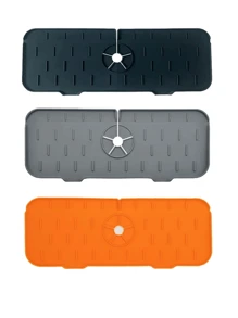 1pc Solid Dish Drying Mat