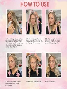 4pcs Solid Casual Hair Roller Set - Light Grey - View 7