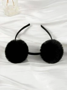1pc Girls Pompom Decor Cute Headband For Party - Black - View 2