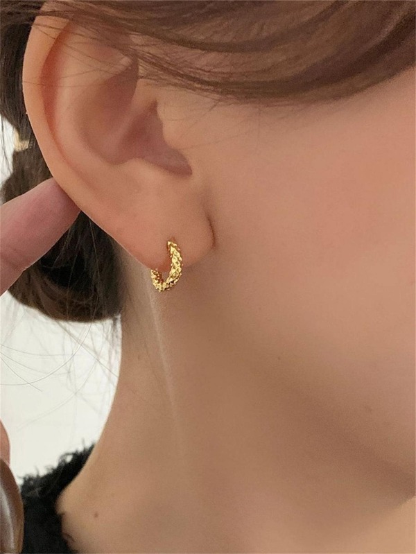 Textured Metal Hoop Earrings