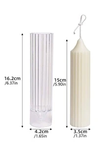 1入組蠟燭矽膠模具透明圓柱形香薰蠟燭模具用於DIY - 無色 - 查看 5