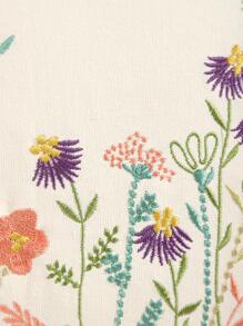 無填充物花卉刺繡靠墊套抱枕套適用於沙發、沙發 - 彩色 - 查看 2