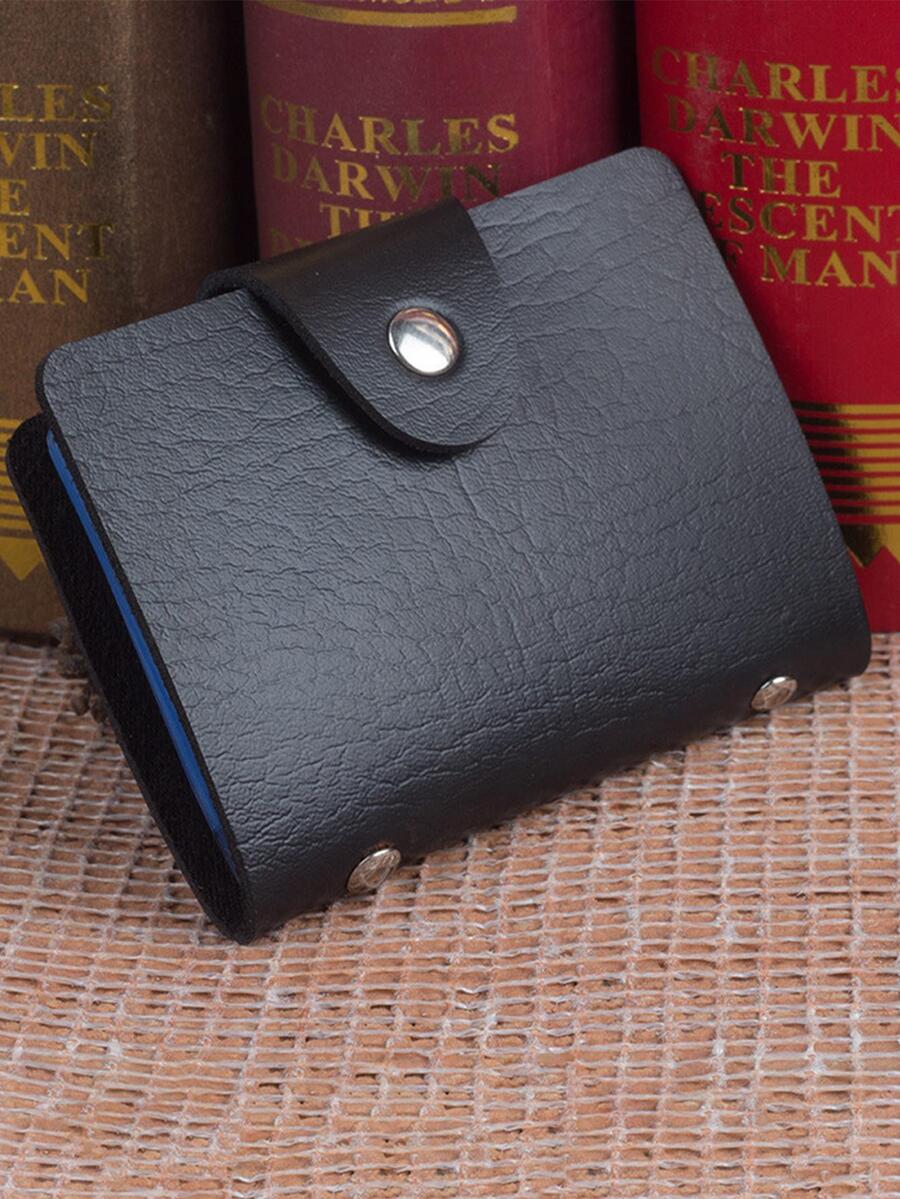 1 Đồng Màu Họa Tiết Túi Đựng Thẻ Sáng Tạo Di Động Đựng Thẻ Cho Trường Học, Văn Phòng, Lưu Trữ Thẻ - màu đen - Xem 1