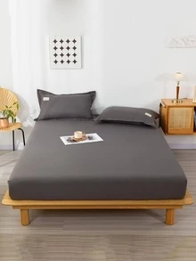 2入組字母圖案枕套無填充物臥室用現代深灰色柔軟床上用品枕套 - 深灰色 - 查看 3