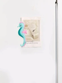 1pc Cartoon Seahorse Design Magnetic Sticker, Silicone Blue Fridge Magnet For Home Decor - Blue - View 1