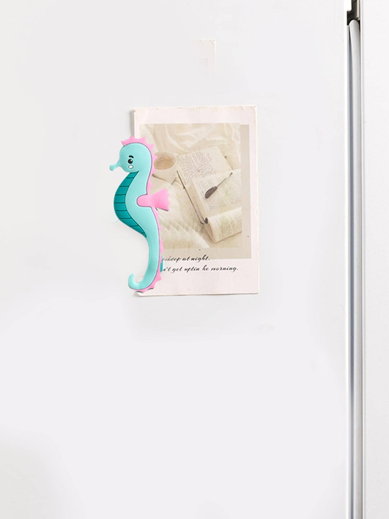 1pc Cartoon Seahorse Design Magnetic Sticker, Silicone Blue Fridge Magnet For Home Decor - Blue - View 1