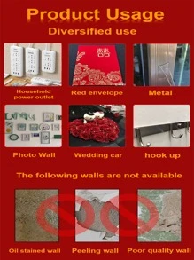 120入組/套PMMA膠帶現代防水可重複使用強力家用貼片 - 紅色 - 查看 9