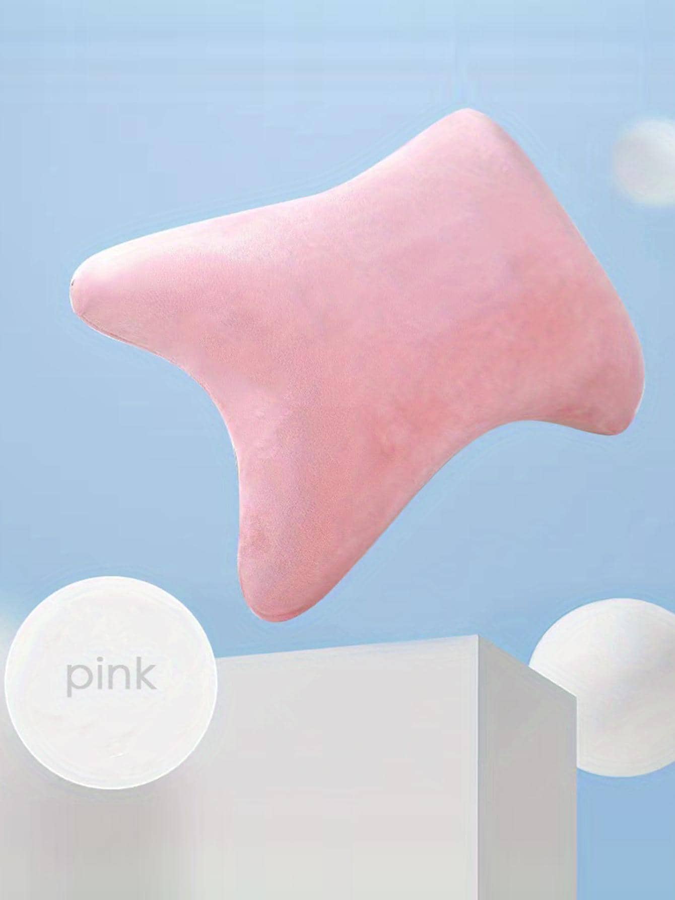 1 pieza Almohada simple rosado unicolor poliéster espuma de memoria para de viaje - Rosa - Ver 1