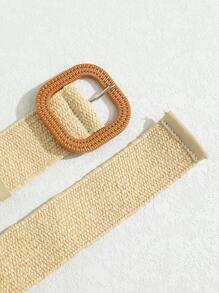 1 Thắt lưng nữ khóa vuông Boho ống hút cho cuộc sống hàng ngày - Màu be - Xem 4