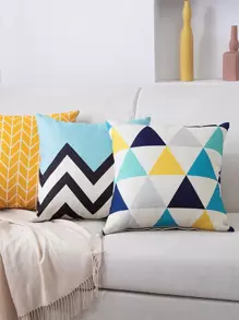 1入組幾何圖案靠墊套不附帶内芯柔軟彈性抱枕套 - 黑與白 - 查看 3