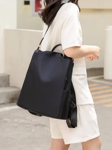 Mochila clásica negro poliéster - Negro - Ver 3