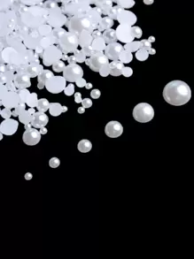 1pack Faux Pearl Design Bead DIY Jewelry Accessory - White - View 1