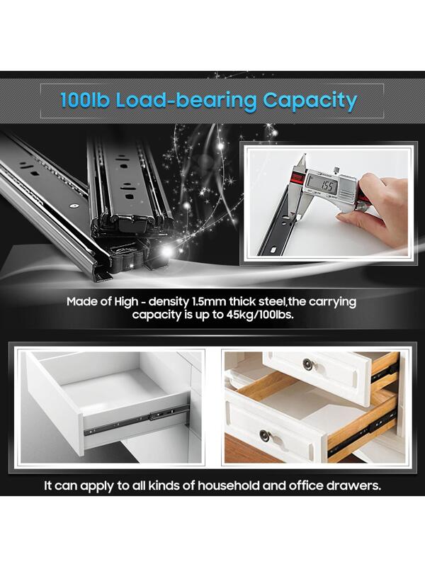 YENUO Drawer Slides Full Extension, Ball Bearing,Side Mount, Heavy Duty