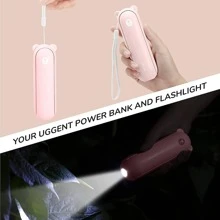Handheld Fan With 4500 MAh Powerbank Max 46 Hours Runtime,Pocket Fan Portable Battery Operated Or USB Powered Folding Personal Fan,3 Speeds,Enhanced Airflow,Rechargeable Quiet Mini Fan - Hồng - Xem 5