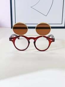 1 cặp Kính râm nữ khung tròn thời trang dành cho ngoài trời - Nhiều màu - Xem 3