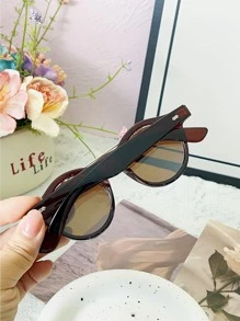 1 cặp Kính râm nữ khung tròn thời trang dành cho ngoài trời - Nhiều màu - Xem 7