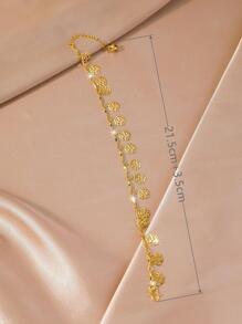 1 件简约风格玫瑰花脚链，适合女士，适合日常佩戴或作为情人节、妈妈、母亲、母亲节、礼物 - 金黃色 - 查看 3