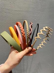 8入組女士波浪和編織設計時尚髮箍適用於日常 - 彩色 - 查看 1