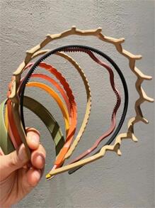 8入組女士波浪和編織設計時尚髮箍適用於日常 - 彩色 - 查看 2