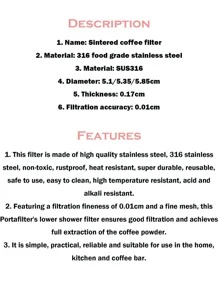 1pc Stainless Steel Round Coffee Pot Liner Powder Palette Back To School