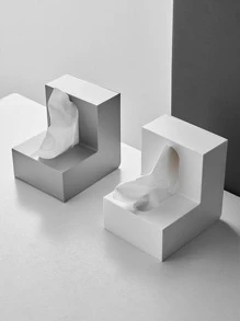 1pc Plastic Tissue Storage Box, Creative L-shaped Tissue Box Cover Holder For Table