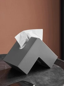 1pc Plastic Tissue Storage Box, Creative L-shaped Tissue Box Cover Holder For Table
