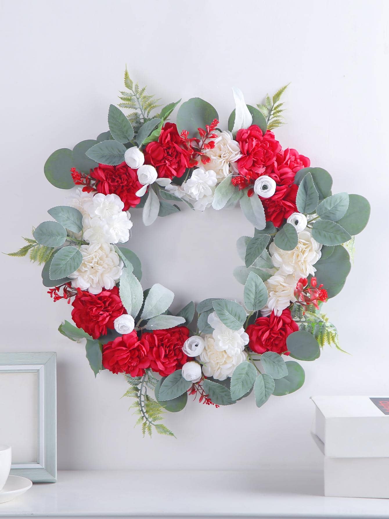 1 Vòng Hoa Nhân Tạo PE Trang Trí Vòng Hoa, Vòng Hoa Nhân Tạo Hiện Đại Cho Gia Đình - Nhiều màu - Xem 1