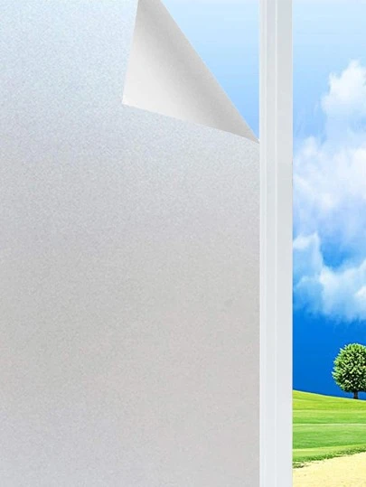 1pc PVC Decorative Film, Minimalist White Window Sticker For Home Decor