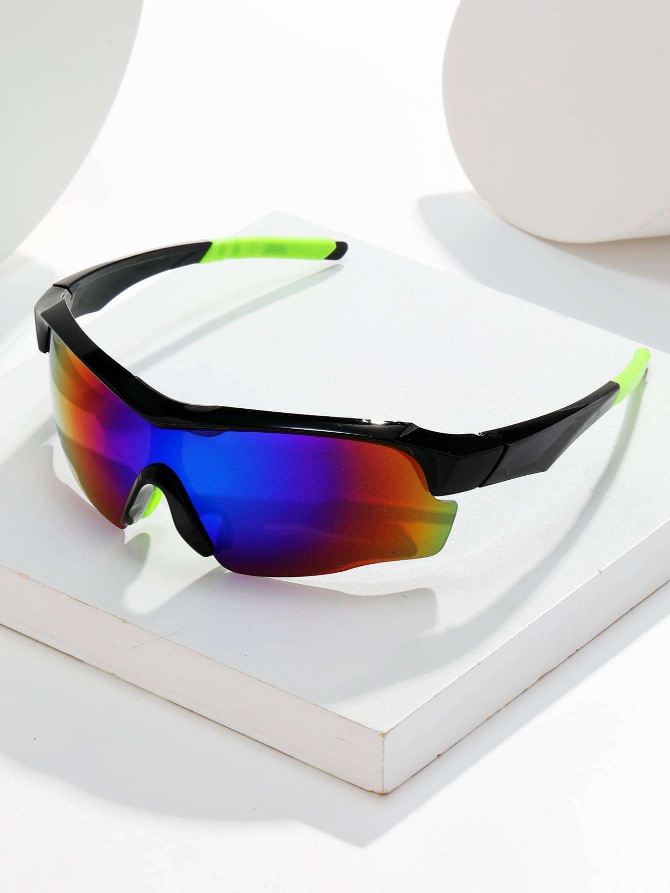 POLASUP 1 stuk Half-Rim Heren Fluorescerende Volledig Omsloten Windbestendige Sci-Fi Coole Fietsmodebril (Inclusief Brillenkoker, Schoonmaakdoekje, Band) - Veel kleurig - Bekijken 3