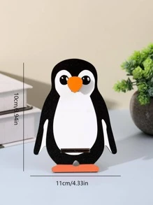 1pc Wooden Eyeglasses Storage Rack, Creative Penguin Design Glasses Tower Stand For Home - Multicolor - View 4