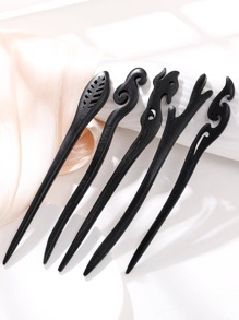 5 buc femei veveriță și frunze design creativ agrafe de păr pentru decorarea părului Boho, accesorii de păr, agrafe de păr coc de păr aparat de făcut coc bucată de păr agrafe de coafat, lucruri școlare - Negru - Vizualizare 10