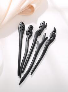 5 buc femei veveriță și frunze design creativ agrafe de păr pentru decorarea părului Boho, accesorii de păr, agrafe de păr coc de păr aparat de făcut coc bucată de păr agrafe de coafat, lucruri școlare - Negru - Vizualizare 8