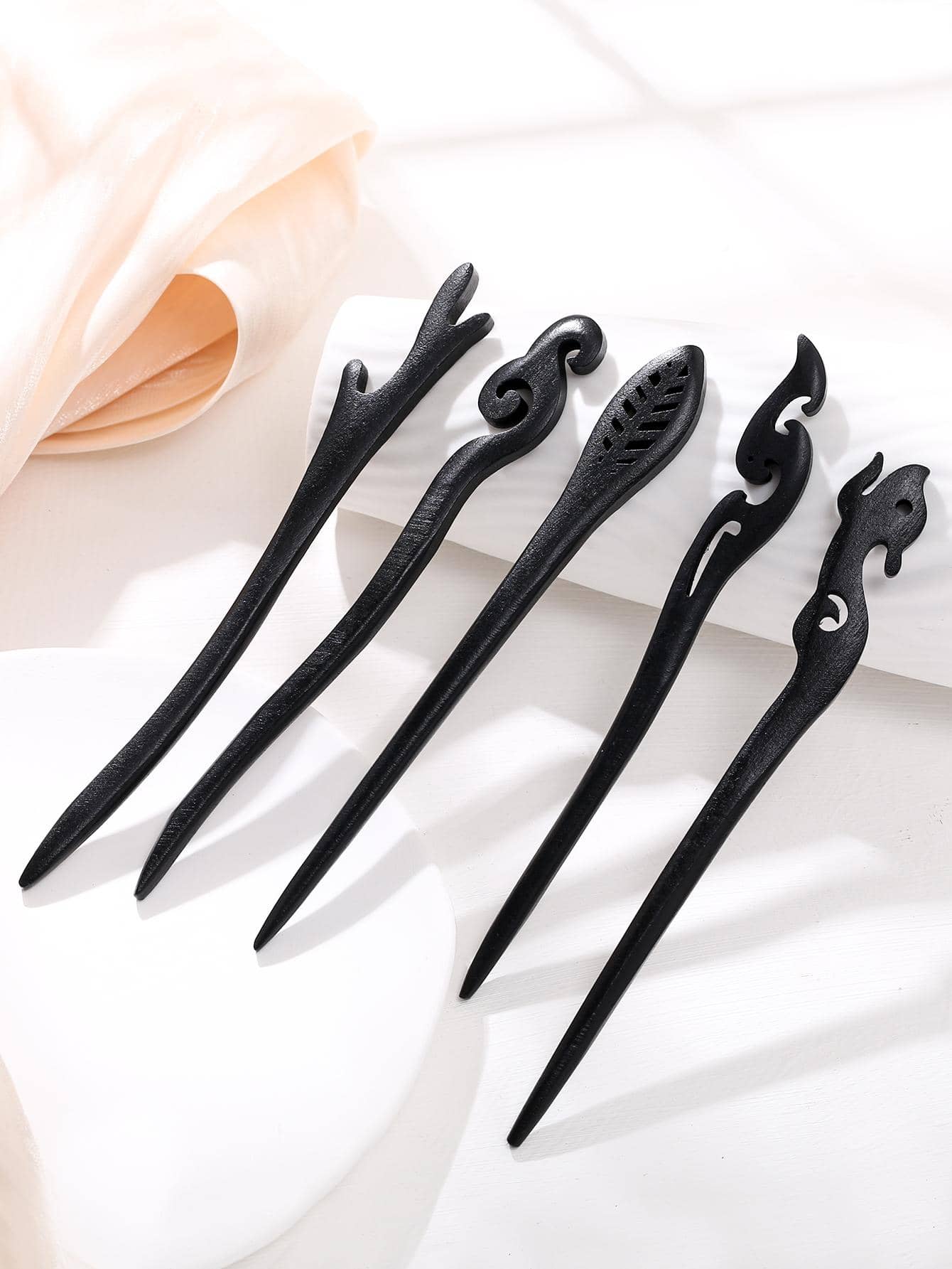 5 buc femei veveriță și frunze design creativ agrafe de păr pentru decorarea părului Boho, accesorii de păr, agrafe de păr coc de păr aparat de făcut coc bucată de păr agrafe de coafat, lucruri școlare - Negru - Vizualizare 1