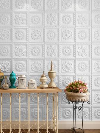 1 buc. Panou de perete 3D din PE, model floral modern, autoadeziv 3D pentru perete, pentru casă, autocolante de renovare, panouri de perete detașabile, tapet, tapet, articole decorative de primăvară, reîmprospătează-ți casa, autocolante decorative Rama