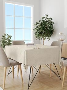 1pc Geometric Pattern Tablecloth, Modern Polyester Waterproof Decorative Fabric Table Cover For Dining Table - Multicolor - View 2